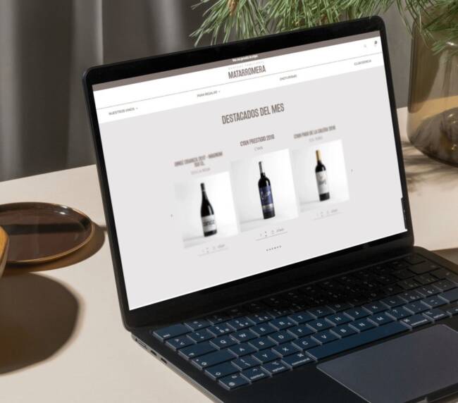 captura de la tienda online de la Bodega Matarromera